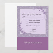 Lavender Wedding RSVP Note Kaart (Voorkant / Achterkant)