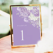 Lavender Wedding Table Numbers, Lilac White Floral