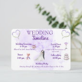 Lavender Wedding Timeline Enclosure Card Informatiekaartje (Staand voorkant)