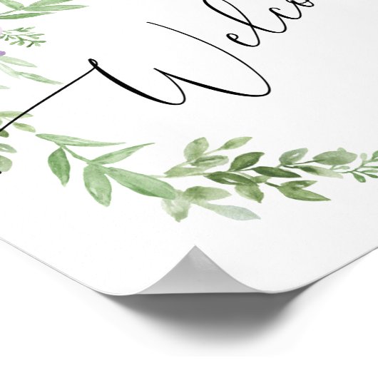 Lavender Welkomstbord - bruiloft of douche Poster (Hoek)