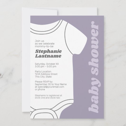 Lavender Whimsical Gender Neutral Baby shower Kaart (Voorkant)