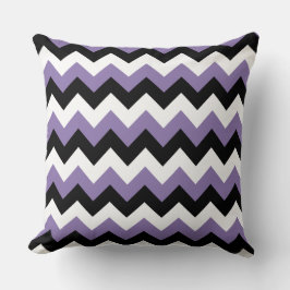 Lavender White Black Zigzag Kussen