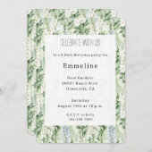 Lavender White Delphinium Flowers Birthday Kaart (Voorkant / Achterkant)