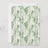 Lavender White Delphinium Flowers Birthday Kaart (Achterkant)