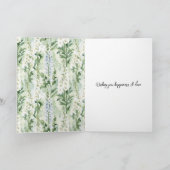 Lavender White Delphinium Flowers Bridal Shower Kaart (Binnen)