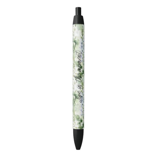 Lavender White Delphinium Flowers   Zwarte Inkt Pen (Voorkant Verticaal)