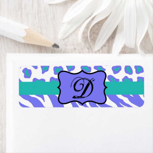 Lavender, White en Blauwgroen Zebra en Cheetah Per Etiket (Insitu)