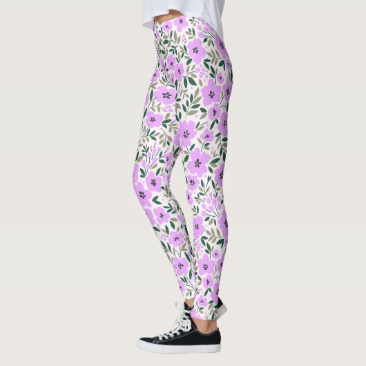 Lavender White Floral Patterned | LEGGINGS (Links)