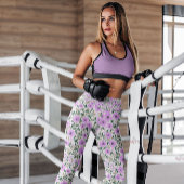 Lavender White Floral Patterned | LEGGINGS