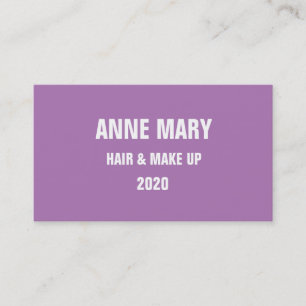 Lavender White Hair & make Up Modern Paars 2020 Visitekaartje