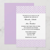 Lavender White Herringbone Wedding Invitation Kaart (Voorkant / Achterkant)
