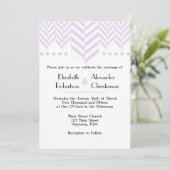 Lavender White Herringbone Wedding Invitation Kaart (Staand voorkant)
