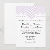 Lavender White Herringbone Wedding Invitation Kaart (Voorkant / Achterkant)