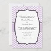Lavender White Herringbone Wedding Invitation Kaart (Voorkant)