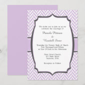 Lavender White Herringbone Wedding Invitation Kaart (Voorkant / Achterkant)