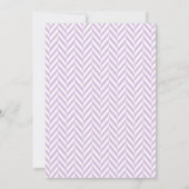 Lavender White Herringbone Wedding Invitation Kaart (Achterkant)
