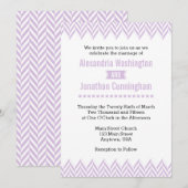 Lavender White Herringbone Wedding Invitation Kaart (Voorkant / Achterkant)