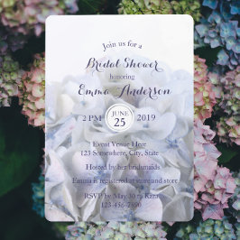 ©Lavender White Hydrangea Bridal Shower Invitation Kaart
