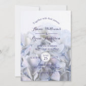 ©Lavender White Hydrangea Wedding Invitation Kaart (Voorkant)