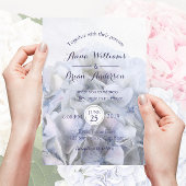©Lavender White Hydrangea Wedding Invitation Kaart