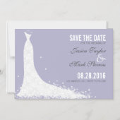 Lavender & White Lace Wedding Dress Save the Date Magnetische Uitnodiging (Voorkant)