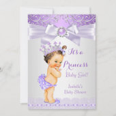 Lavender White Lila Prinses Baby shower Brunette Kaart (Voorkant)