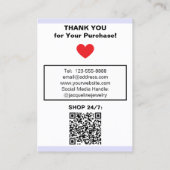 Lavender White Logo Jewelry Earrings QR Code Visitekaartje (Achterkant)