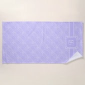 Lavender & White Monogrammed Diamond Pattern Strandlaken (Voorkant)