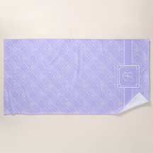 Lavender & White Monogrammed Diamond Pattern