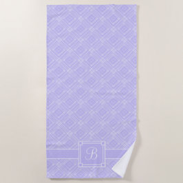 Lavender & White Monogrammed Diamond Pattern Strandlaken