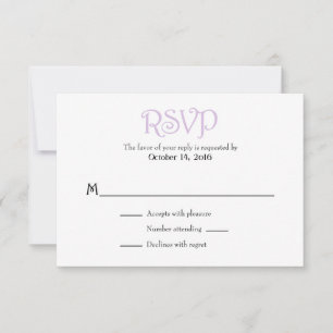 Lavender White Plain Simple Wedding RSVP-kaarten RSVP Kaartje