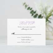 Lavender White Plain Simple Wedding RSVP-kaarten RSVP Kaartje (Staand voorkant)