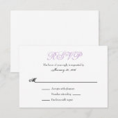 Lavender White Plain Simple Wedding RSVP-kaarten RSVP Kaartje (Voorkant / Achterkant)
