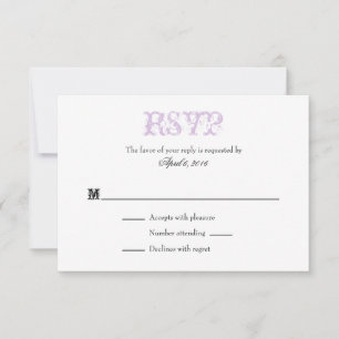 Lavender White Plain Simple Wedding RSVP-kaarten RSVP Kaartje
