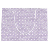 Lavender White Polka Dots Birthday Groot Cadeauzakje (Achterkant)