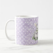 Lavender White Polka Dots Bunny Rabbit Love Koffiemok (Links)