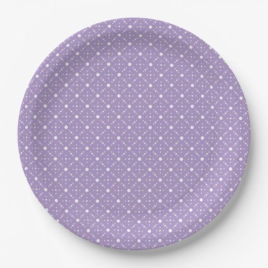 Lavender White Polka Dots Celestial Sky Pattern Papieren Bordje (Voorkant)