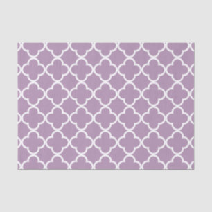 Lavender White Quatrefoil Moroccan Pattern Tissuepapier