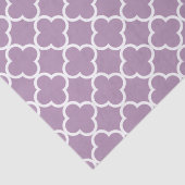 Lavender White Quatrefoil Moroccan Pattern Tissuepapier (Detail)