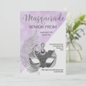 Lavender white silver glitter Masquerade Prom Kaart (Staand voorkant)