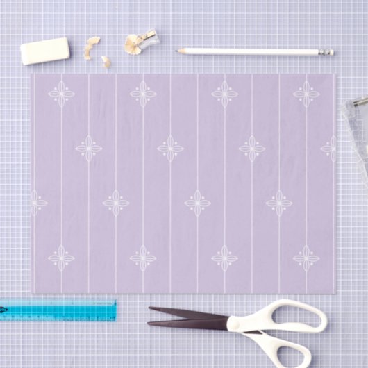 Lavender & White Stripe Geometric Pattern Tissuepapier (Craft)