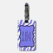 Lavender, White & TealvZebra & Cheeta Aangepast Bagagelabel (Achterkant verticaal)