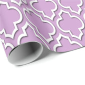 Lavender White XL Moroccan Quatrefoil #7DS Cadeaupapier (Rol Hoek)