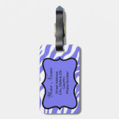 Lavender & White Zebra & Cheetah Roze ventilator Bagagelabel (Achterkant verticaal)