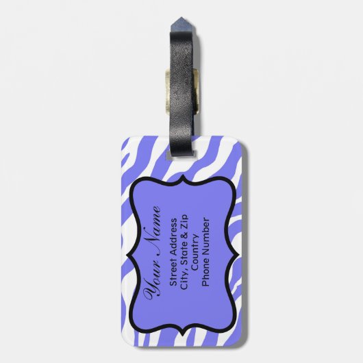 Lavender & White Zebra & Cheetah Roze ventilator Bagagelabel (Achterkant verticaal)