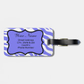 Lavender & White Zebra & Cheetah Roze ventilator Bagagelabel (Achterkant horizontaal)