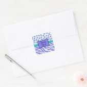 Lavender White Zebra Leopard Skin Hartelijk dank Vierkante Sticker (Envelop)