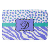 Lavender White Zebra Leopard Skin Monogram Initiaa Badmat (Voorkant)