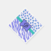 Lavender White Zebra Leopard Skin Monogram Initiaa Servet (Hoek)