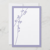 Lavender Wild Flower Branch Wedding Invites Kaart (Achterkant)